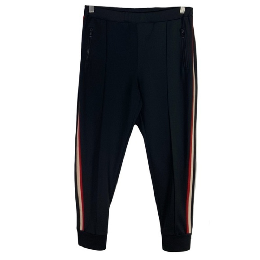 Etre Cecile Sweatpants M Tapered Striped Zippered Pockets Elastic Waist Slim Fit